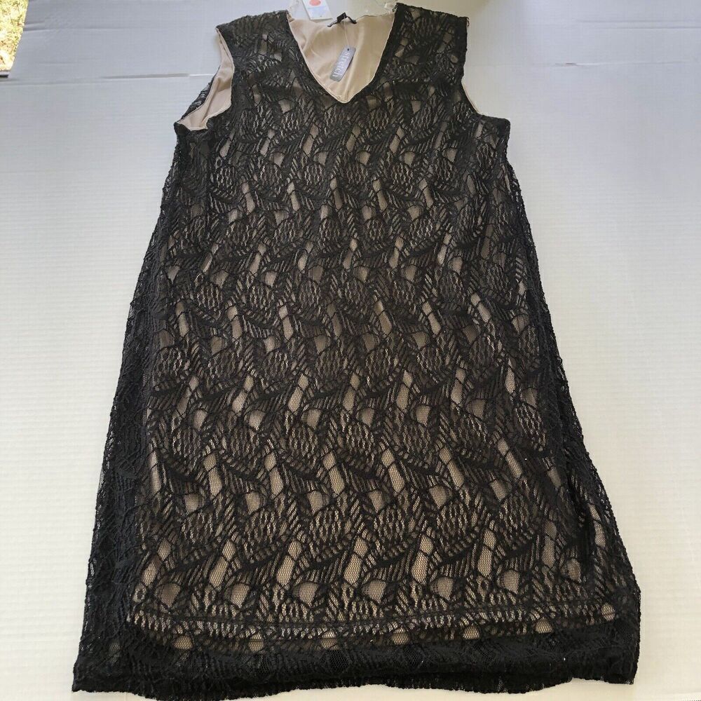 Love By Chelsea Black Illusion Knit Sleeveless Dress 4X New A3718